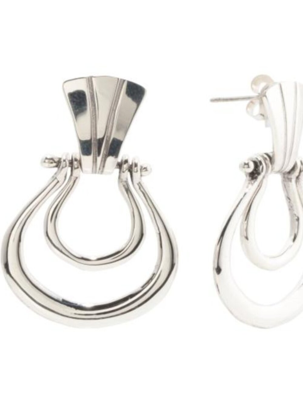 NWT SEED & SAGE Made in Mexico Sterling Silver Doorknocker Earrings 925